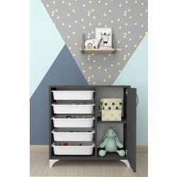 Тумба-органайзер для хранения игрушек Bofigo с 5 контейнерами (Anthracite) Thumb