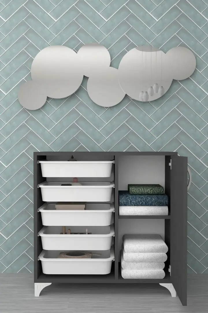 Тумба-органайзер для хранения игрушек Bofigo с 5 контейнерами (Anthracite)