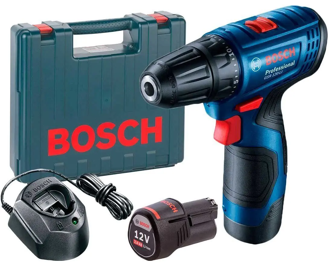 Дрель-шуруповерт аккумуляторная Bosch GSR 120-LI + 2 Aku