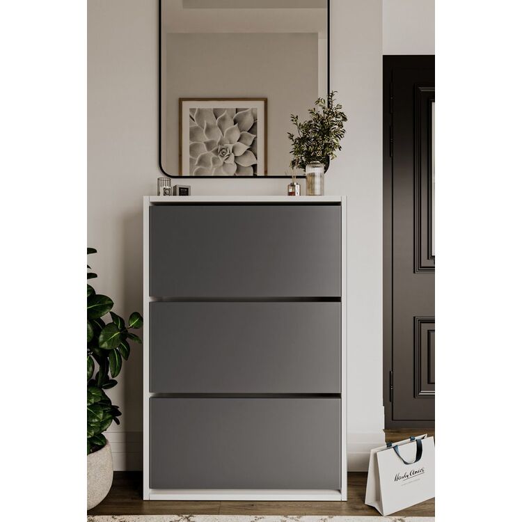 Tumba pentru incaltaminte Bofigo 3D (White/Anthracite)