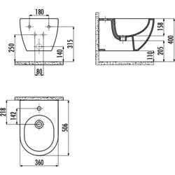 Биде подвесное Creavit Free FE510-00AM00E-0000 (Anthracite Matt) Thumb