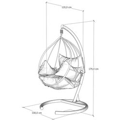 Fotoliu suspendat Kalune Design Mavera (Anthracite/Gray) Thumb