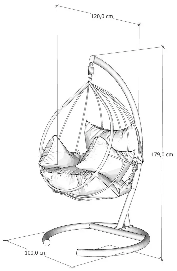 Fotoliu suspendat Kalune Design Mavera (Anthracite/Gray)