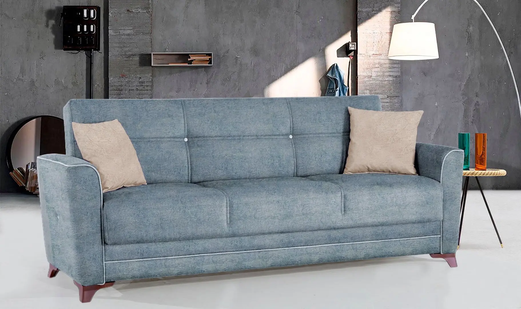 Canapea Fabulous Cinar 3-locuri 51-100 (Gray-Blue)