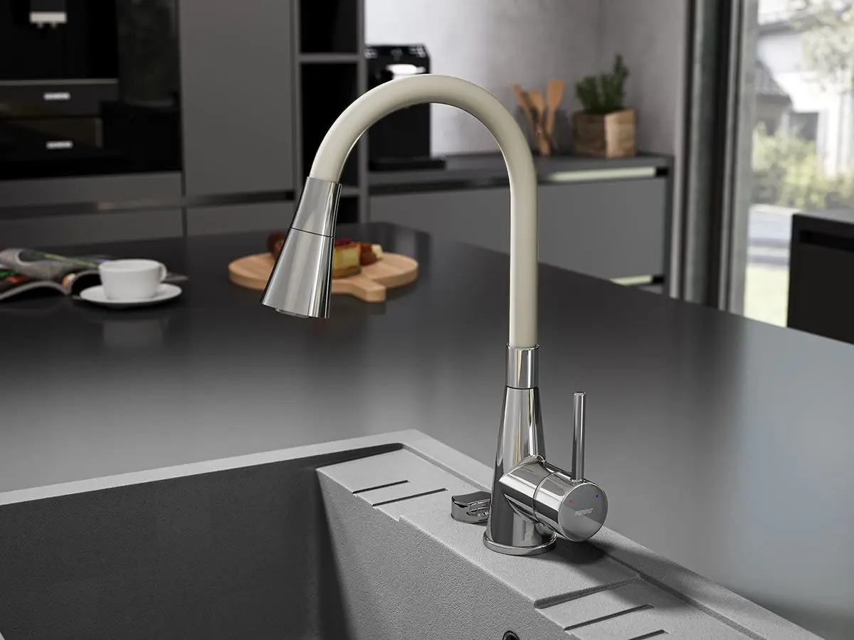 Baterie pentru chiuveta Ferro Zumba II BZA42P (Beige/Chrome)