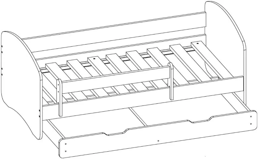 Pat BellaLuni Happy Paw Patrol №1 cu sertar/saltea 90x180 (White) - 4