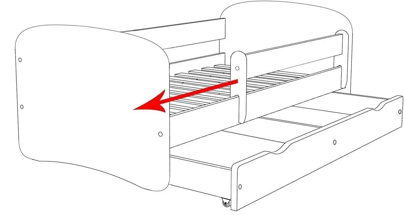 Pat BellaLuni Happy Paw Patrol №1 cu sertar/saltea 90x180 (White) - 3