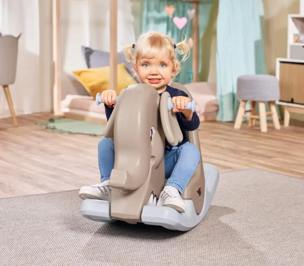 Jucarie-balansoar Big Rocking Elephant (Gray/Blue) - 4