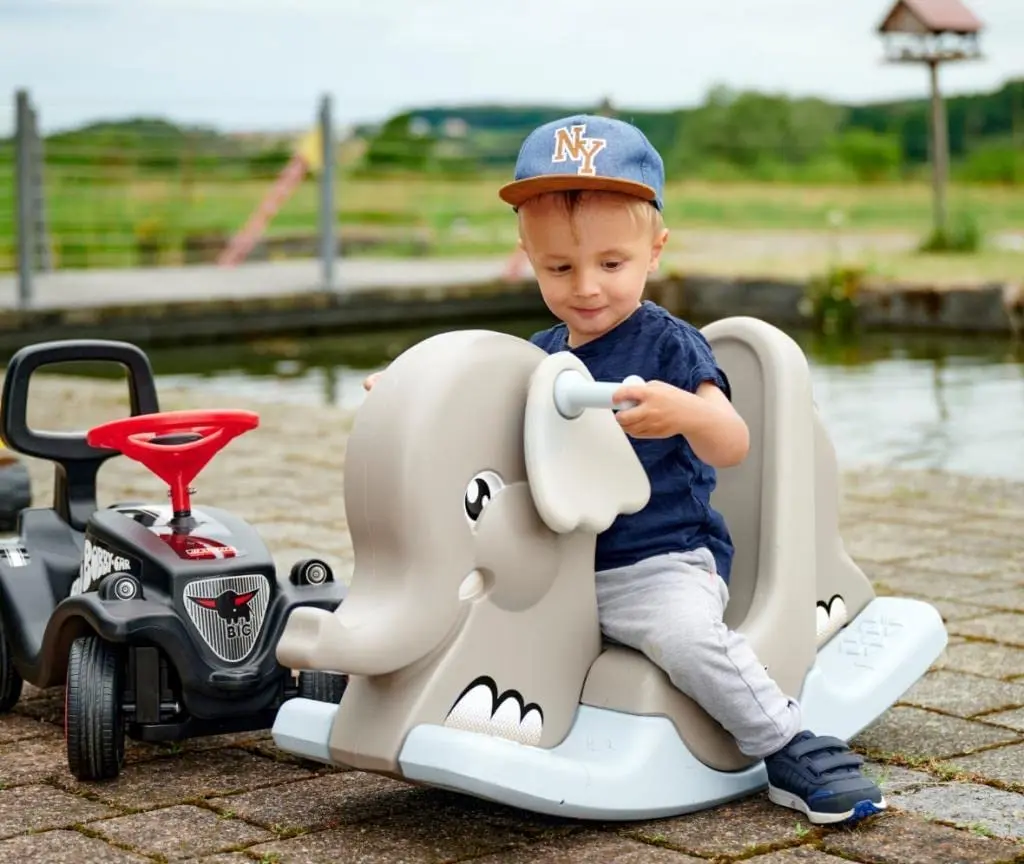 Jucarie-balansoar Big Rocking Elephant (Gray/Blue) - 6