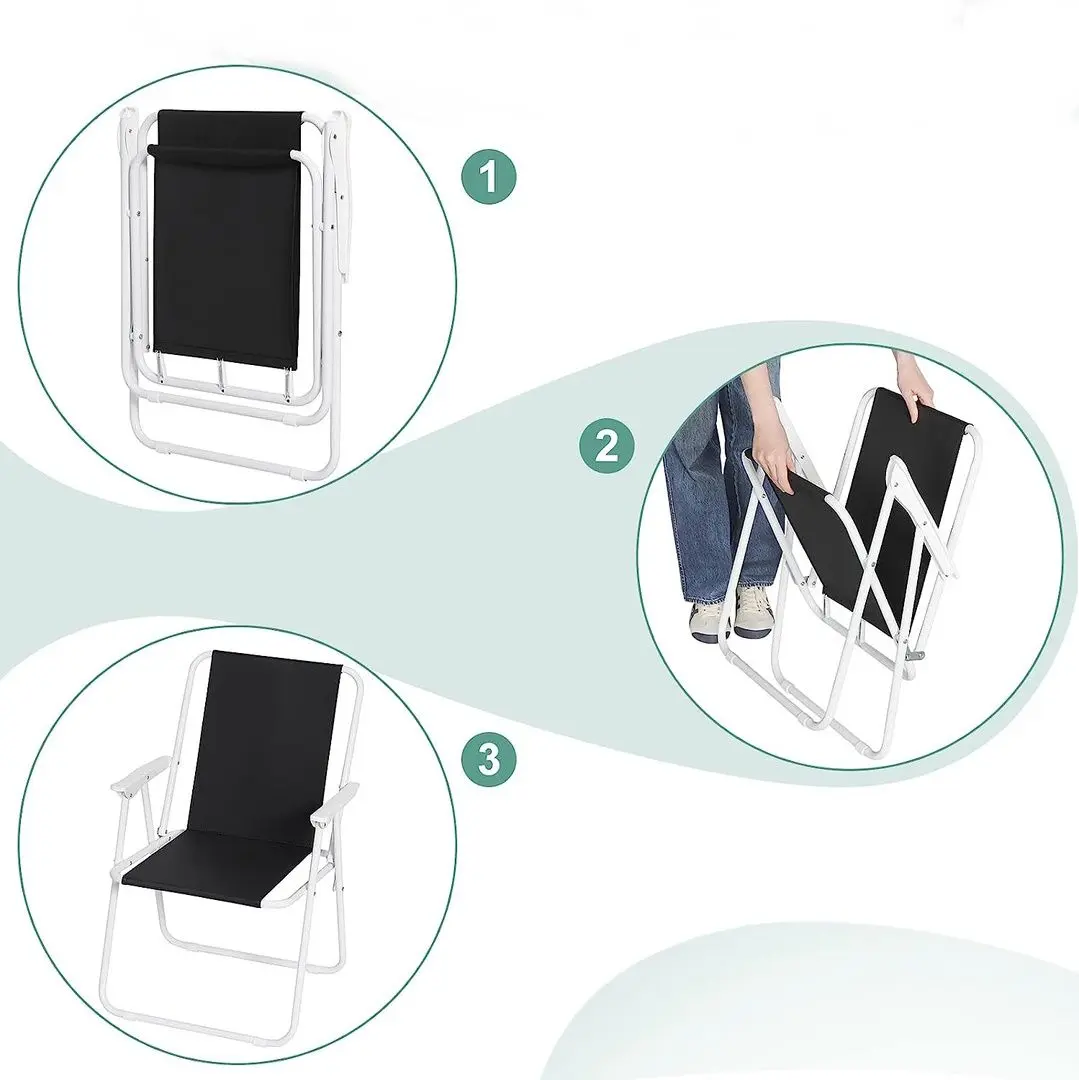 Стул складной GardenLine LEZ9948 (Black/White) - 4