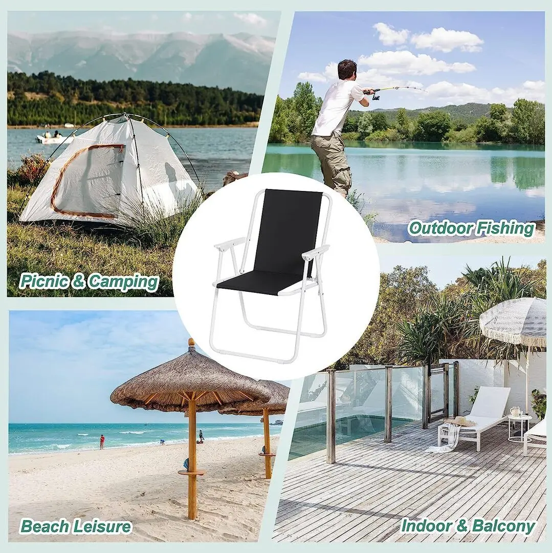 Стул складной GardenLine LEZ9948 (Black/White) - 6