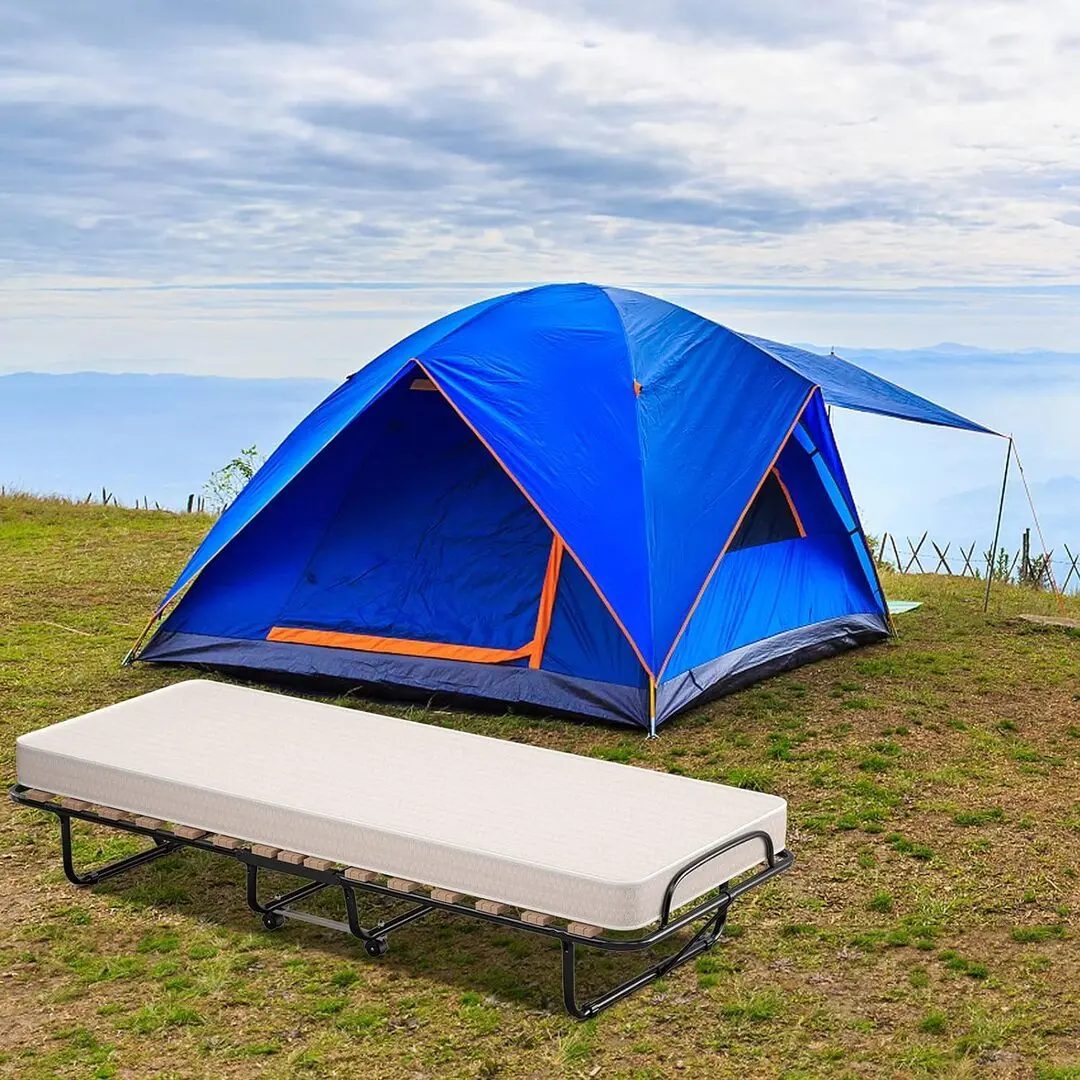 Pat pliabil Costway HW69255 (Beige/Black)