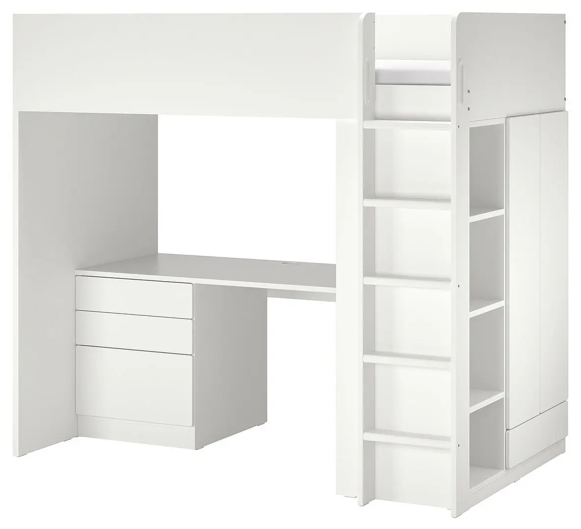 Кровать-чердак Ikea Smastad с письменным столом 90x200 (Белый)