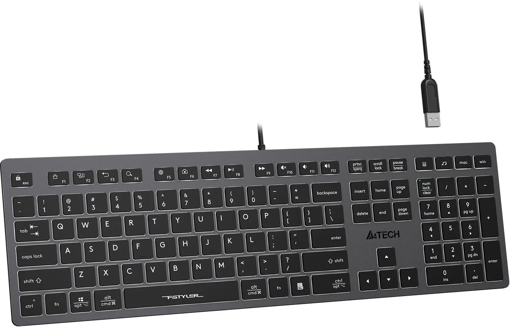 Клавиатура A4Tech Fstyler FX60 (Gray) - 9