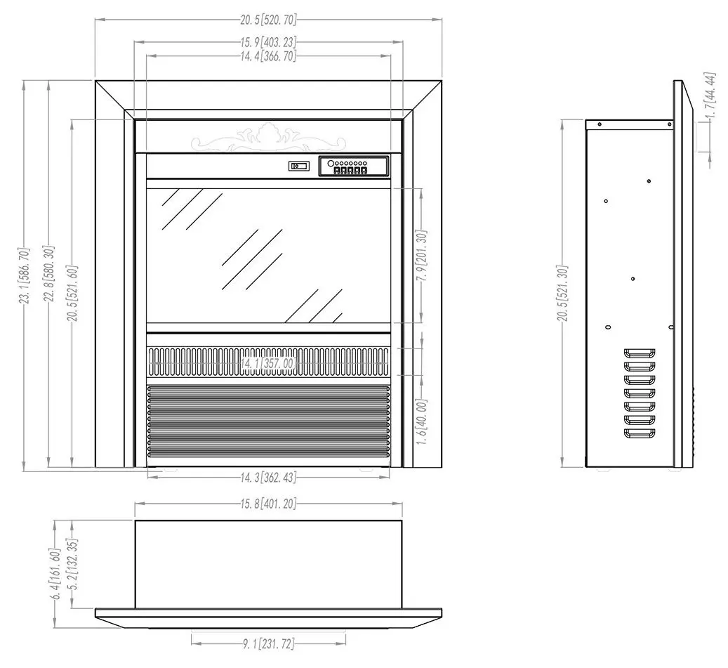 Focar electric Art Flame Cristina WS-Q-03 (Black)