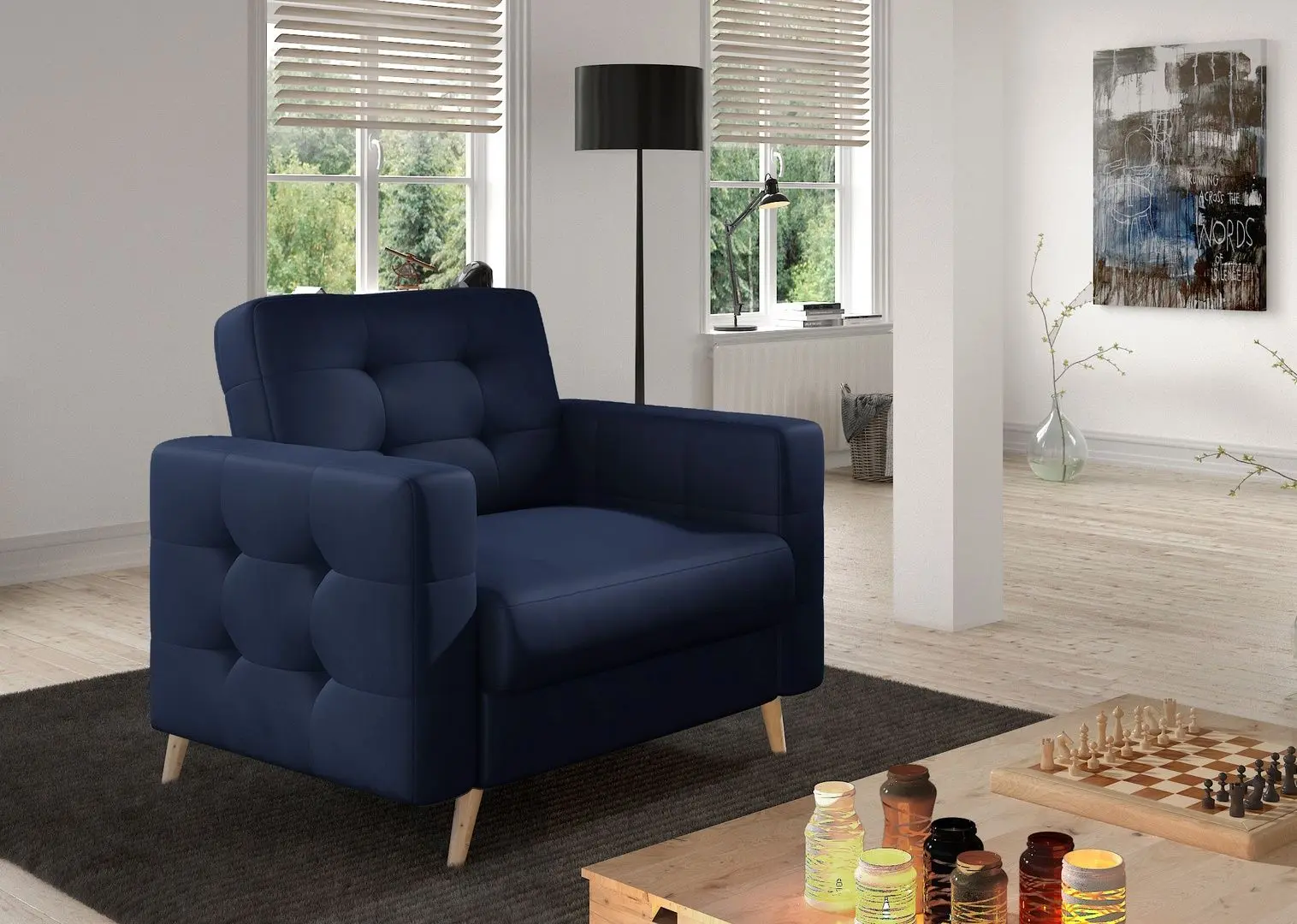 Fotoliu Eltap Asgard 1F Monolith 77 (Dark Blue)