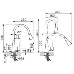 Baterie pentru chiuveta Ferro Zumba II BZA42P (Beige/Chrome) Thumb
