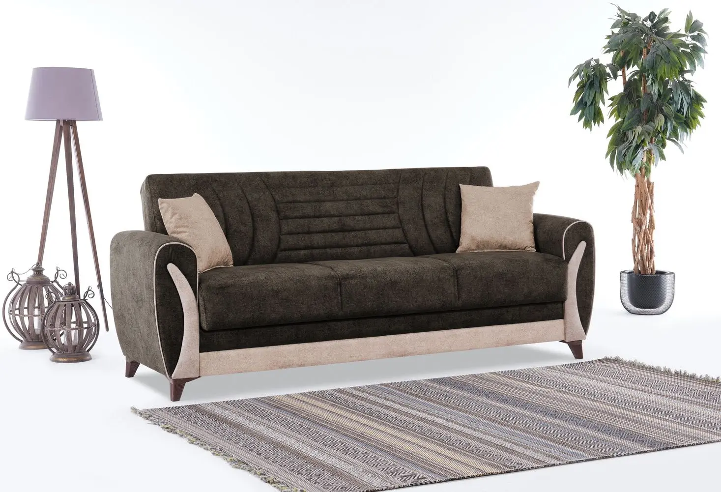 Диван Fabulous Seren 3-местный 73-100 (Dark Brown/Beige)