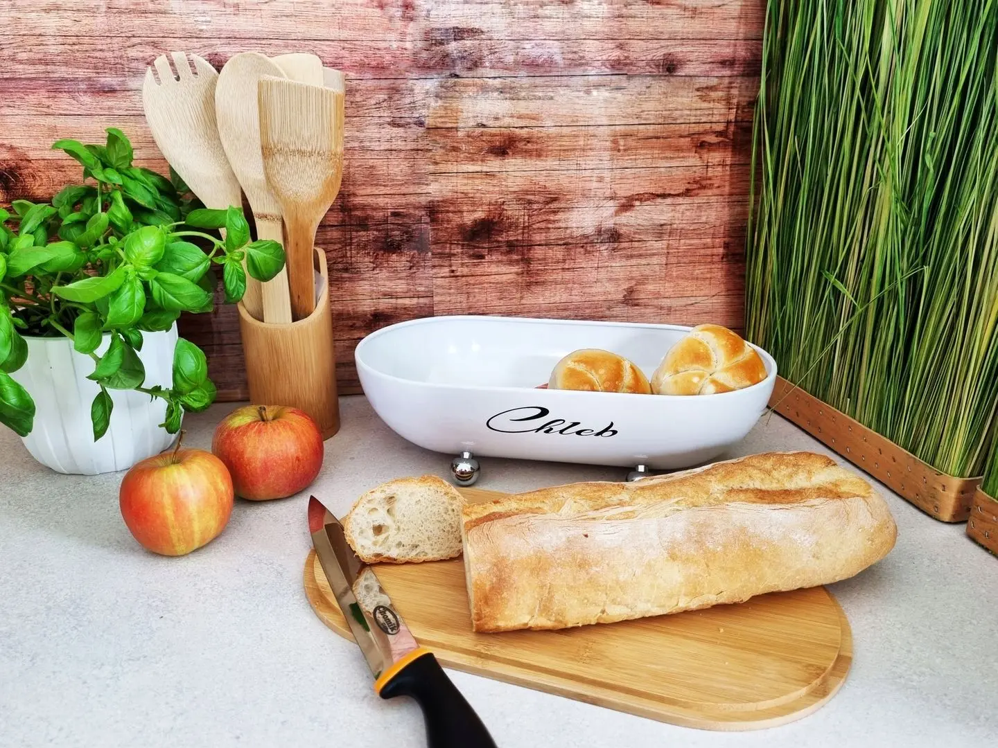 Хлебница Cook Line Issopo NEL7168 (White/Bamboo)