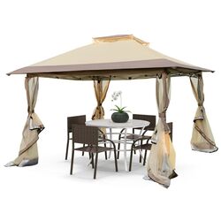 Pavilion de gradina Costway NP11461CF 3.6x3.6m (Khaki)