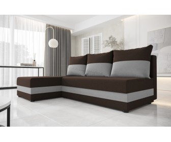 Canapea de colt Space Meble Hewlet Sawana 16/Sawana 20 (Dark Brown/Graphite)