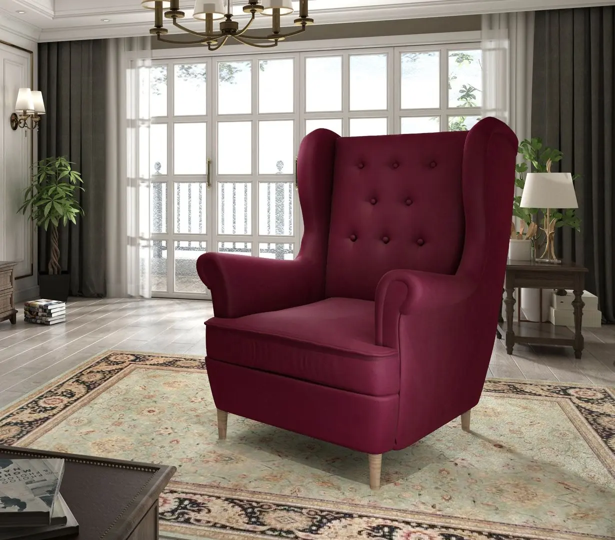 Fotoliu Eltap Aros 1F Matt Velvet 68 (Burgundy)