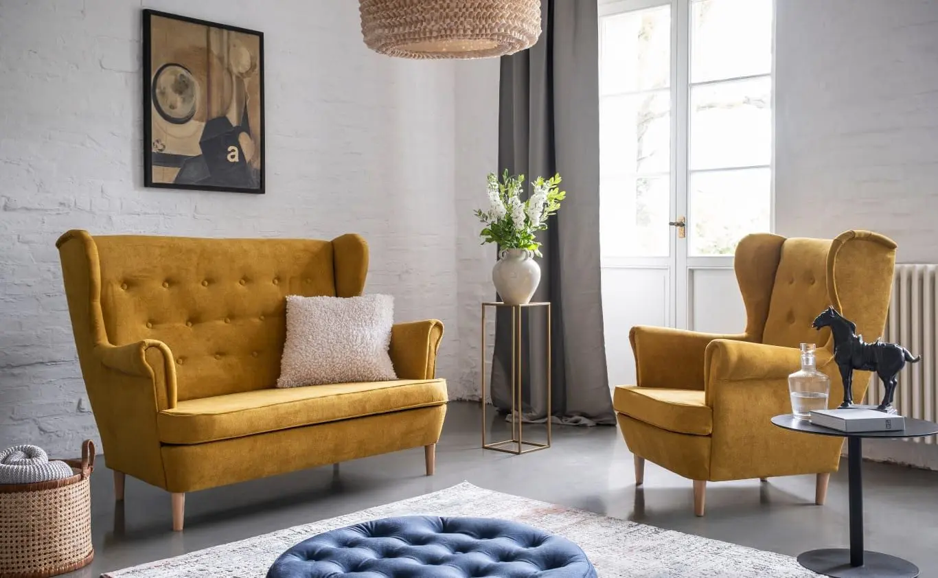 Набор мягкой мебели Eltap Aros 2+1 Omega 68 (Yellow)