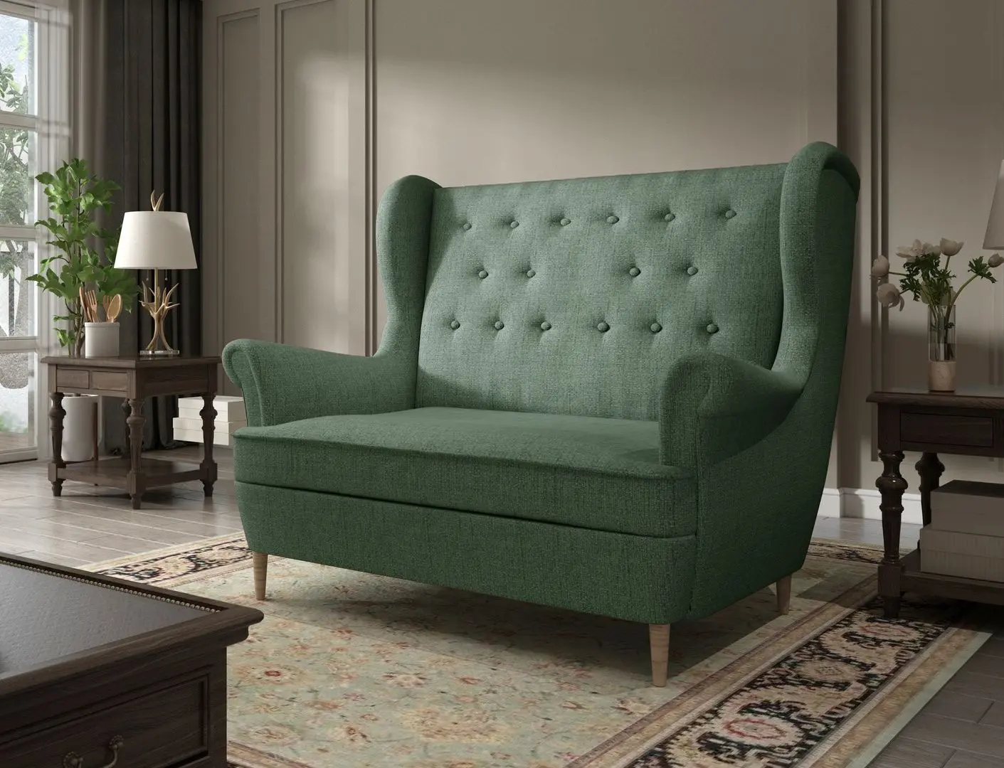 Canapea Eltap Aros 2F Solid 39 (Moss Green)