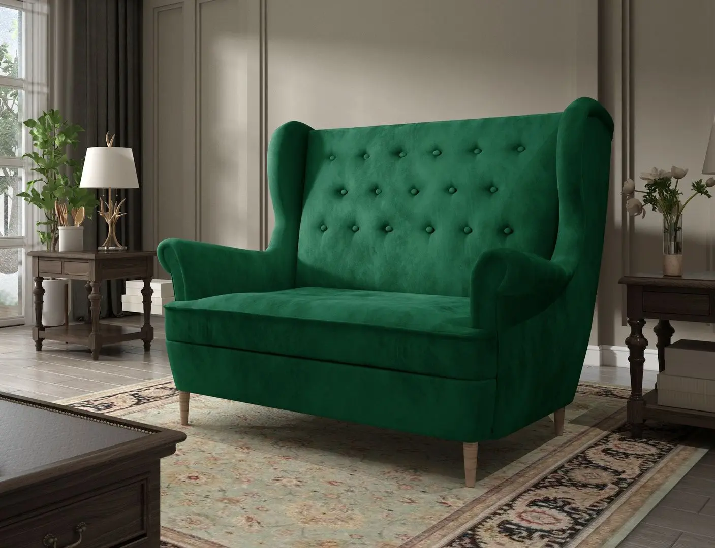 Canapea Eltap Aros 2F Monolith 37 (Emerald)