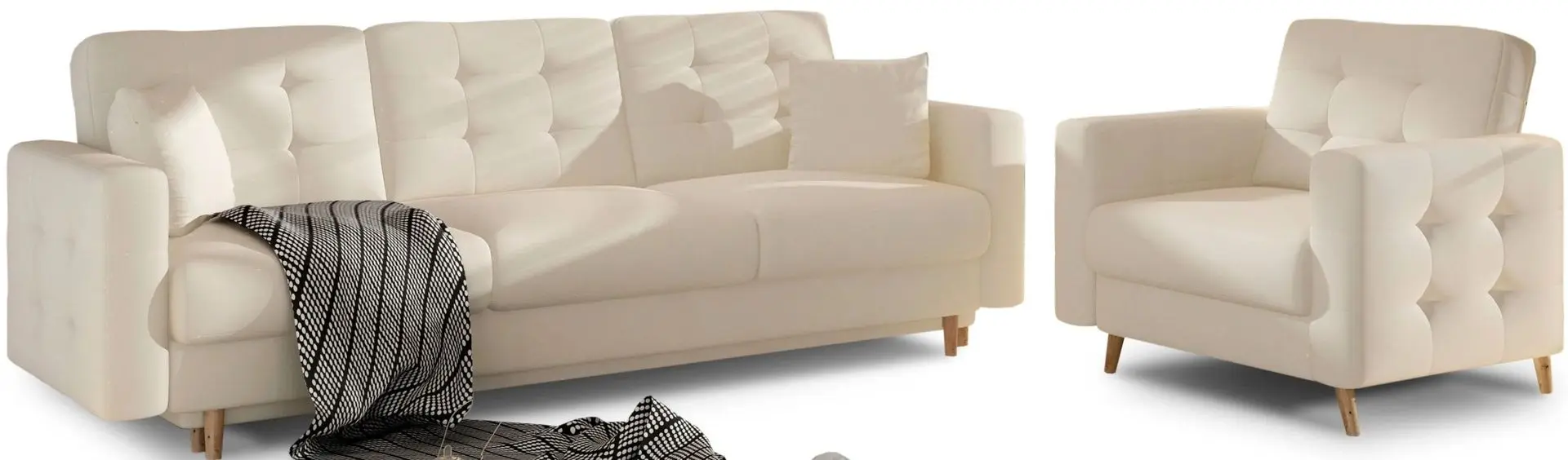 Набор мягкой мебели Eltap Asgard 3+1 Soft 33 (Cream)