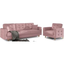 Set de mobila moale Eltap Asgard 3+1 Soro 61 (Pink) Thumb