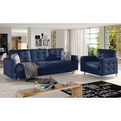 Набор мягкой мебели Eltap Asgard 3+1 Monolith 77/Botanical 80 (Blue)