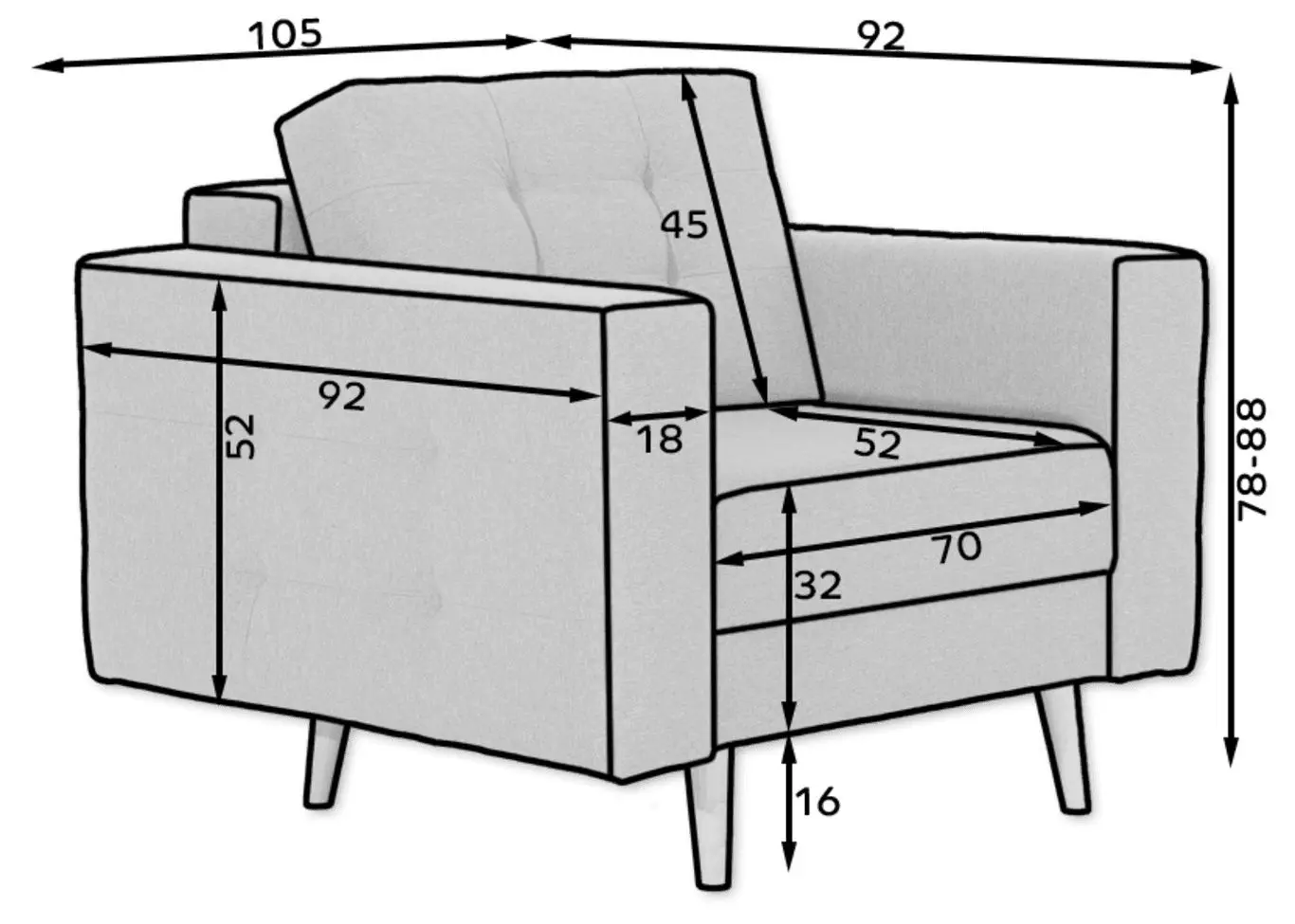 Fotoliu Eltap Asgard 1F Matt Velvet 75 (Dark Turquoise)
