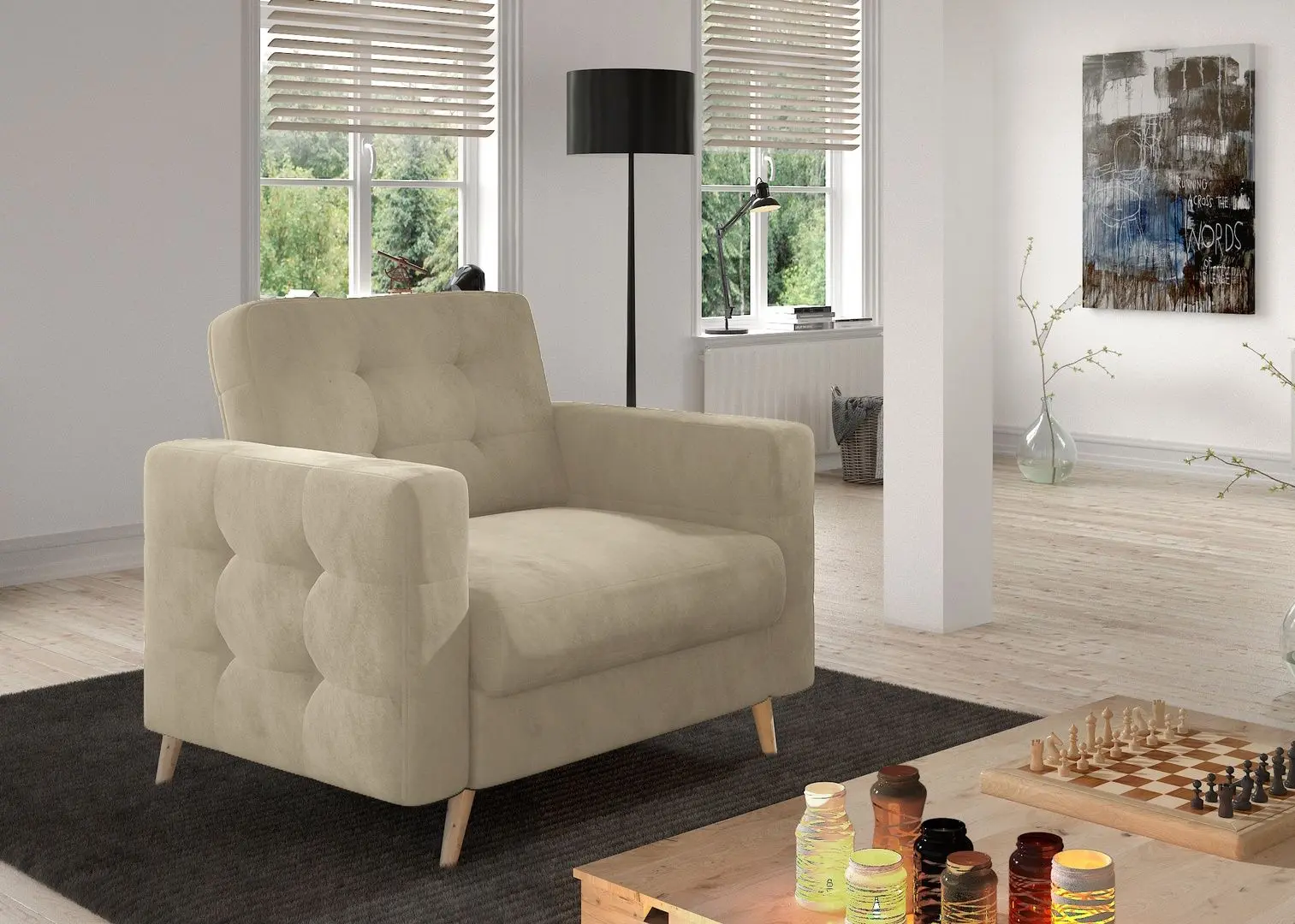 Fotoliu Eltap Asgard 1F Paros 02 (Beige)