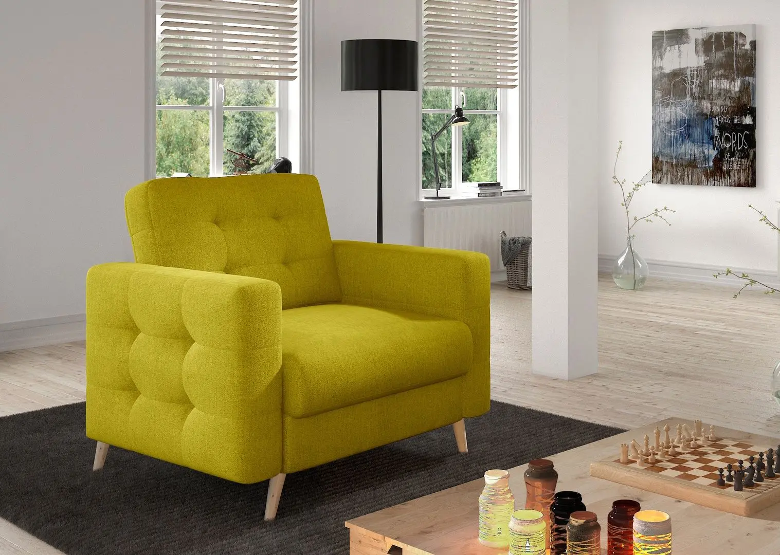 Fotoliu Eltap Asgard 1F Omega 68 (Yellow)