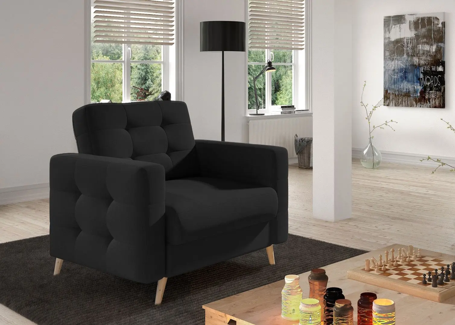 Fotoliu Eltap Asgard 1F Sawana 14 (Black)