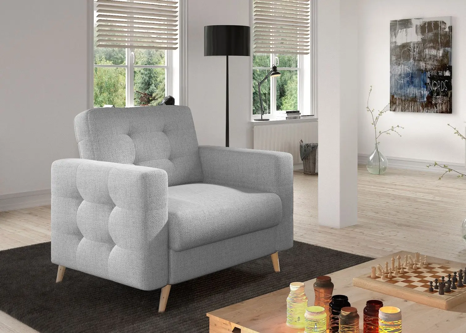 Fotoliu Eltap Asgard 1F Solid 09 (Gray)