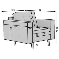 Fotoliu Eltap Asgard 1F Solid 09 (Gray) Thumb