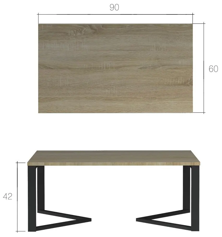 Masa pentru reviste Eltap Gavino (Sonoma Oak)