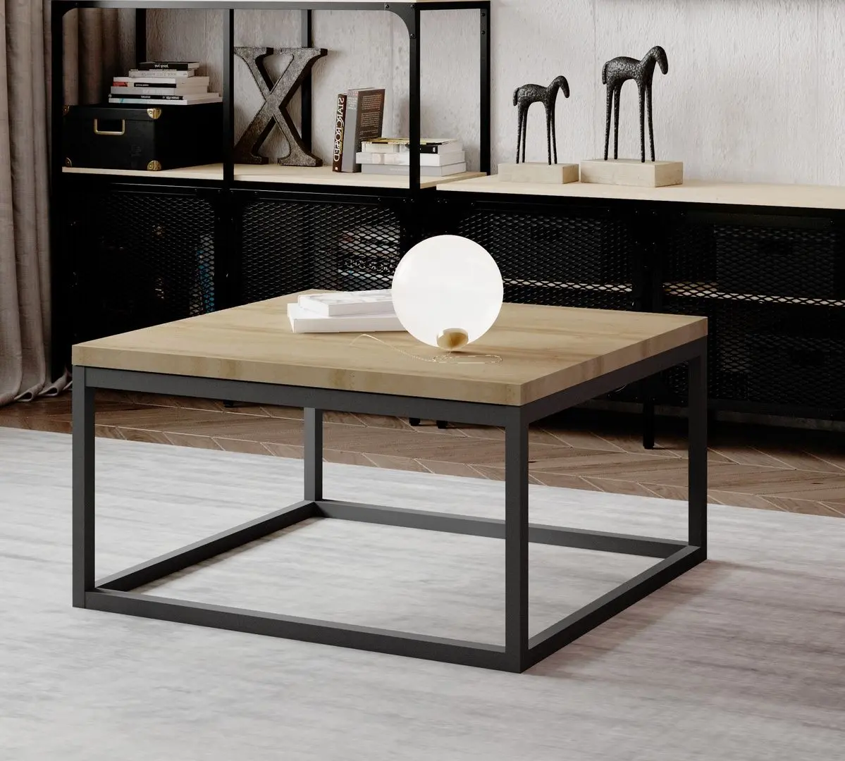 Masa pentru reviste Eltap Moss (Sonoma Oak/Black)