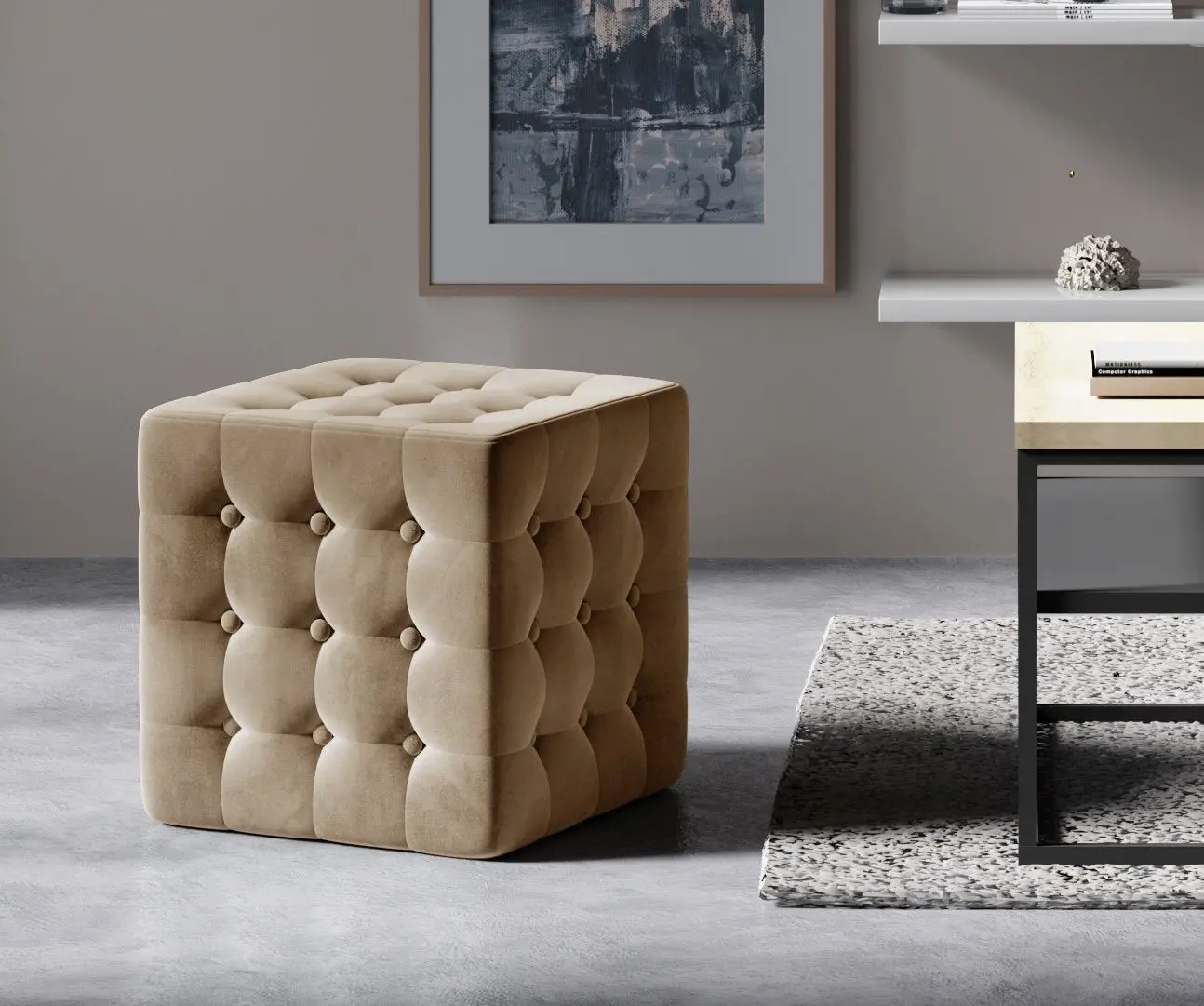 Puf Eltap Sofia Matt Monolith 09 (Light Brown)