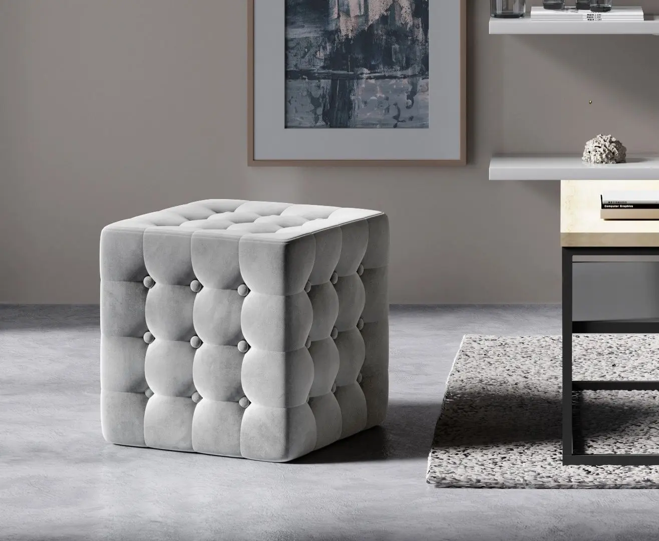 Puf Eltap Sofia Monolith 84 (Light Gray)