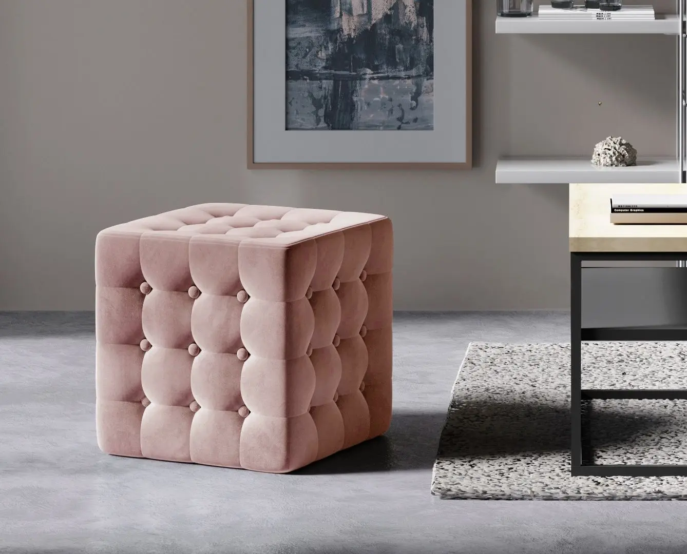 Puf Eltap Sofia Matt Velvet 63 (Mountbatten Pink)