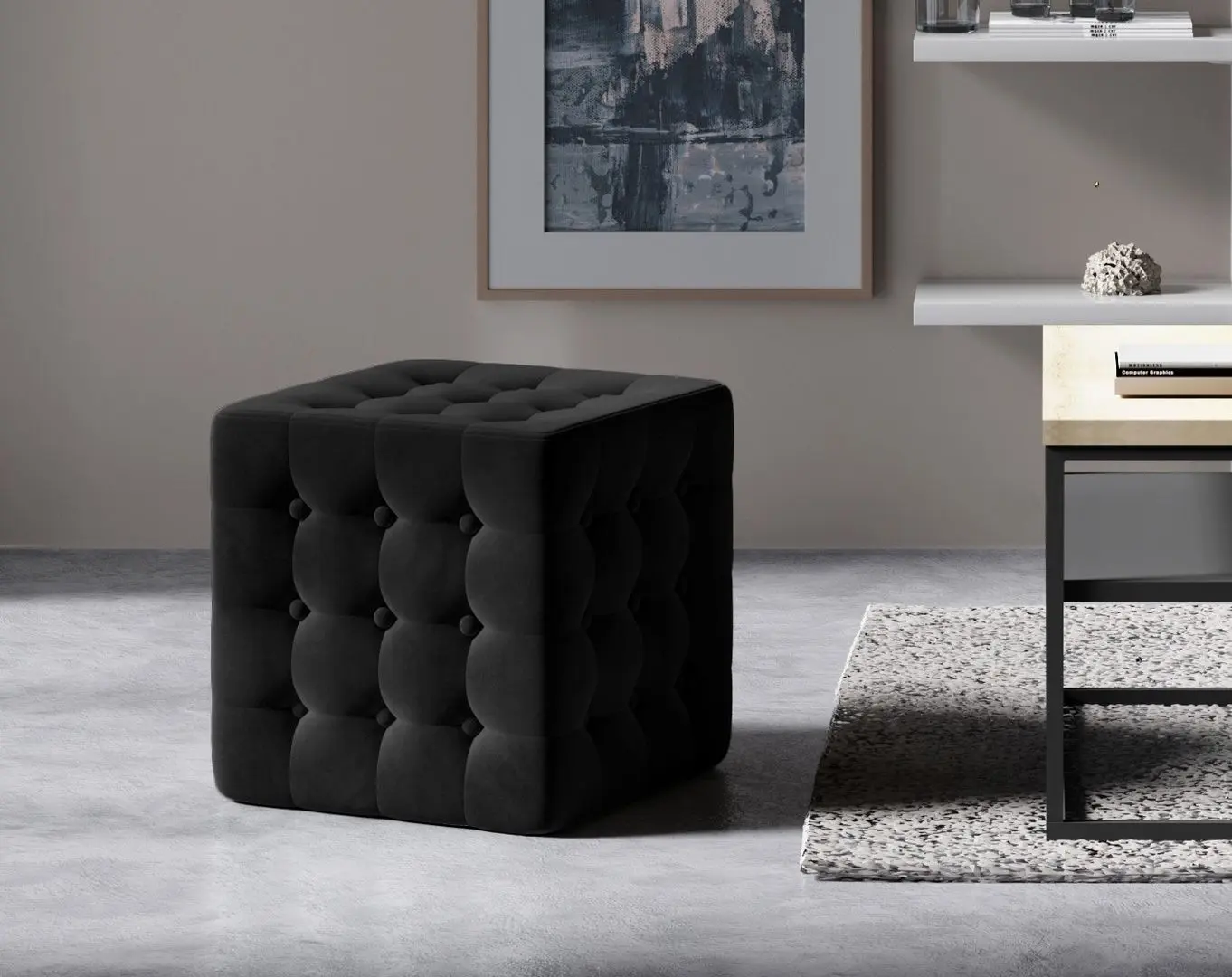 Puf Eltap Sofia Matt Velvet 99 (Black)