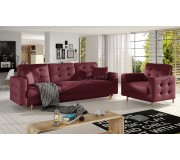 Set de mobila moale Eltap Asgard 3+1 Matt Velvet 68 (Burgundy)