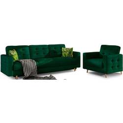 Set de mobila moale Eltap Asgard 3+1 Kronos 19/Jungle 32 (Green) Thumb