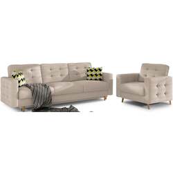 Set de mobila moale Eltap Asgard 3+1 Paros 02/Zigzag 53 (Beige) Thumb