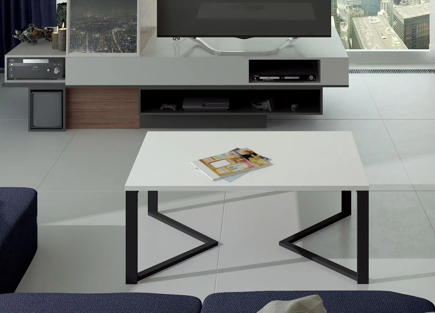 Masa pentru reviste Eltap Gavino (White Matt)