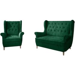 Набор мягкой мебели Eltap Aros 2+1 Monolith 37 (Emerald) Thumb