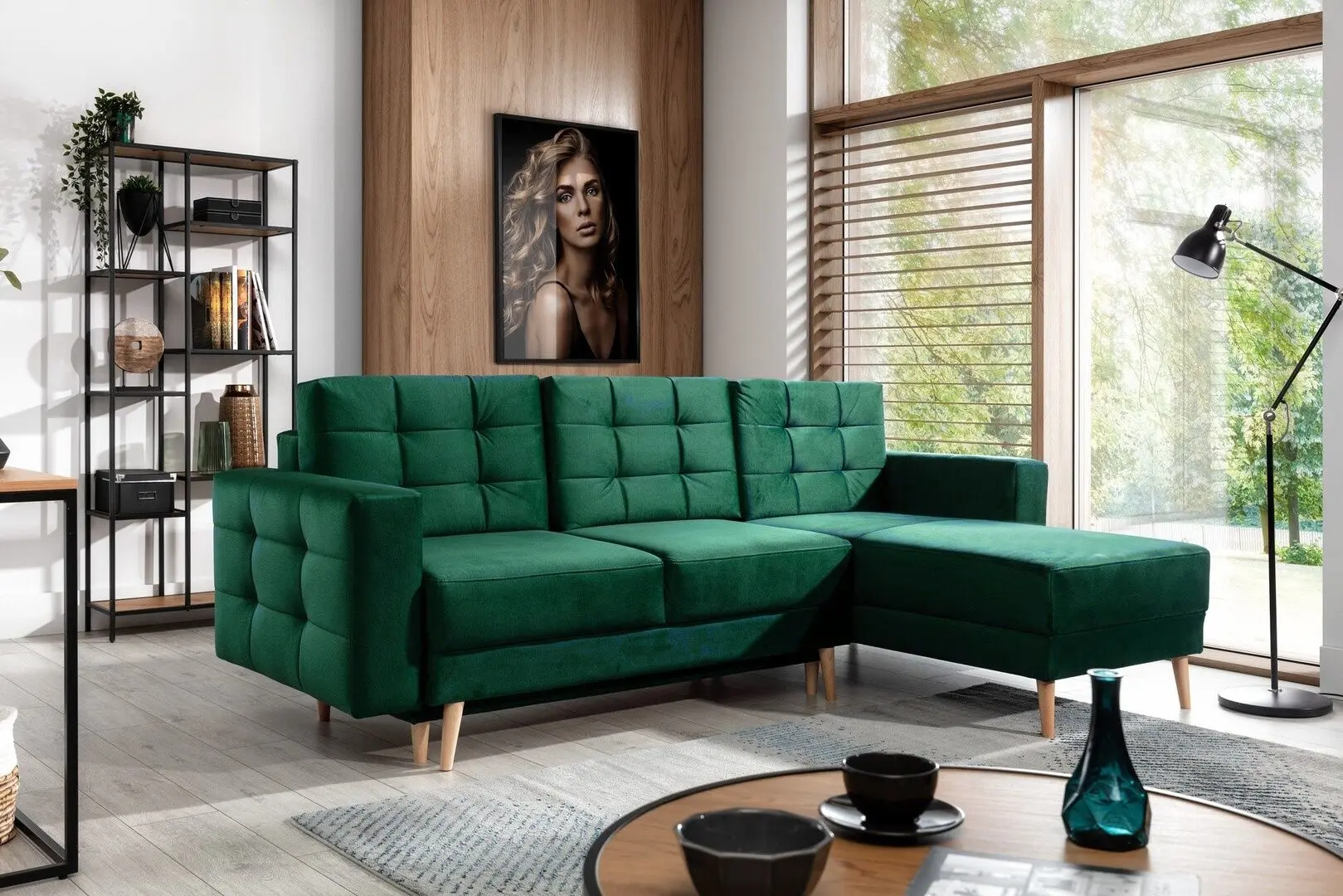 Canapea de colt Eltap Asgard L Monolith 37 (Emerald)